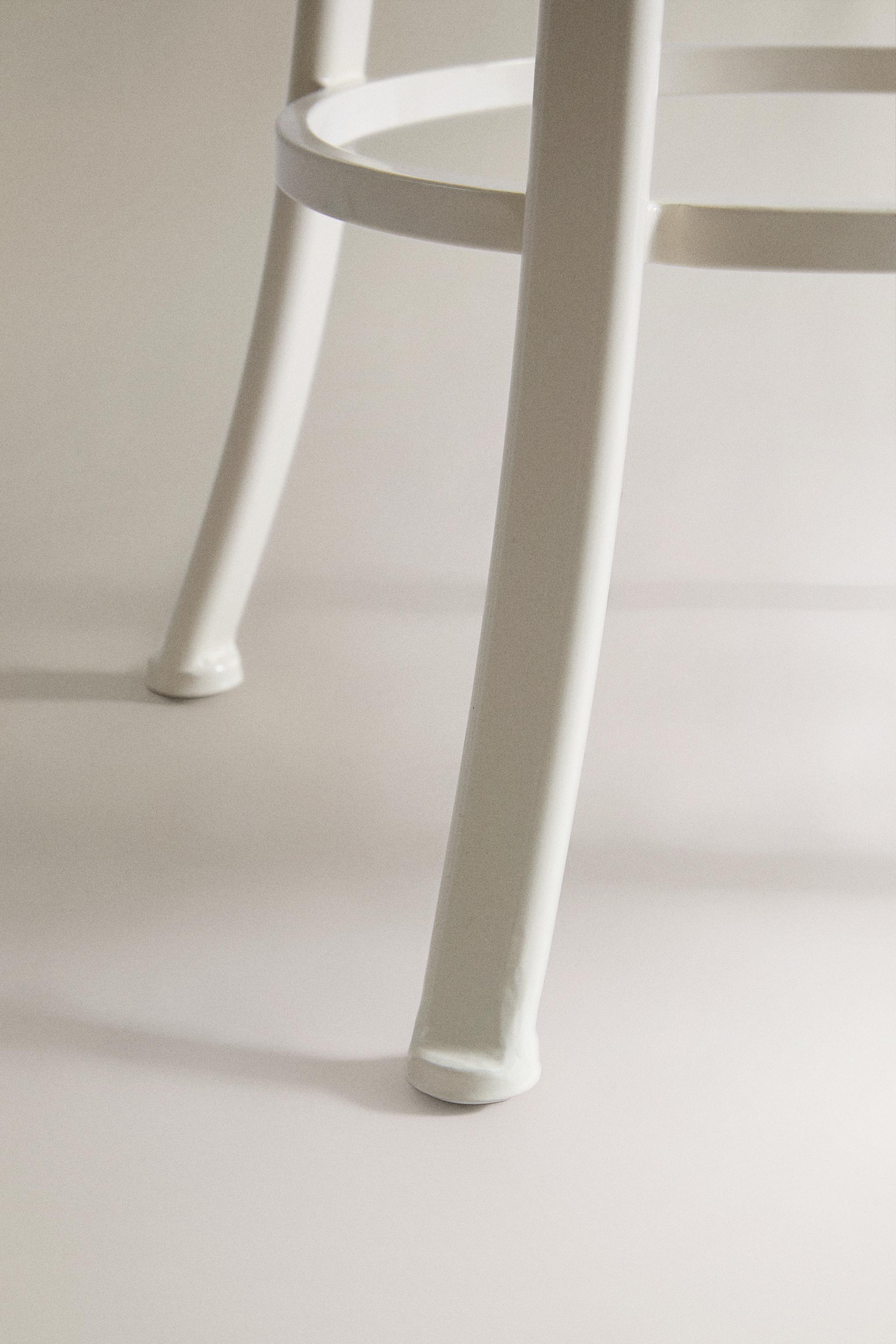 WOOD AND METAL SWIVEL STOOL